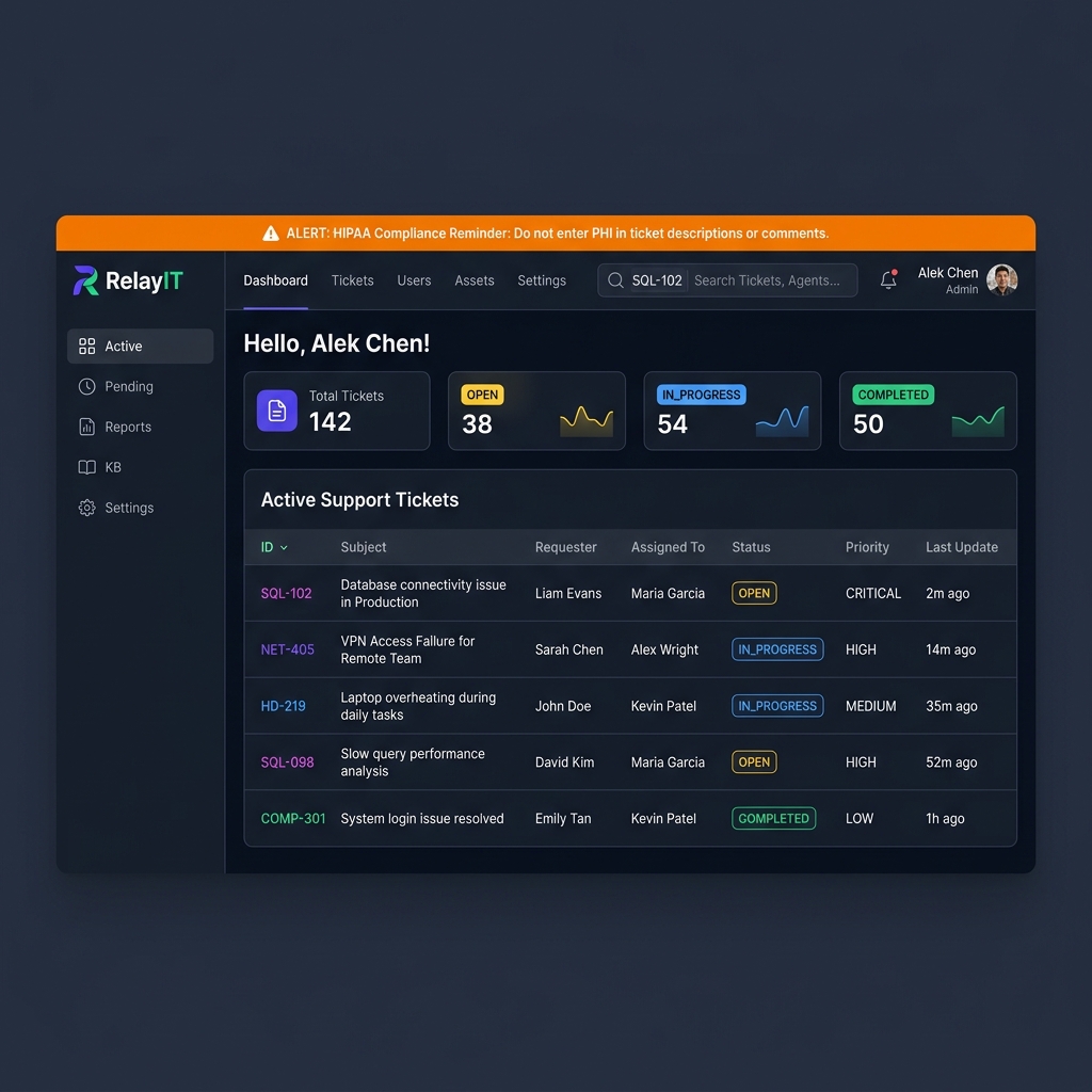 RelayIT Ticketing System Demo