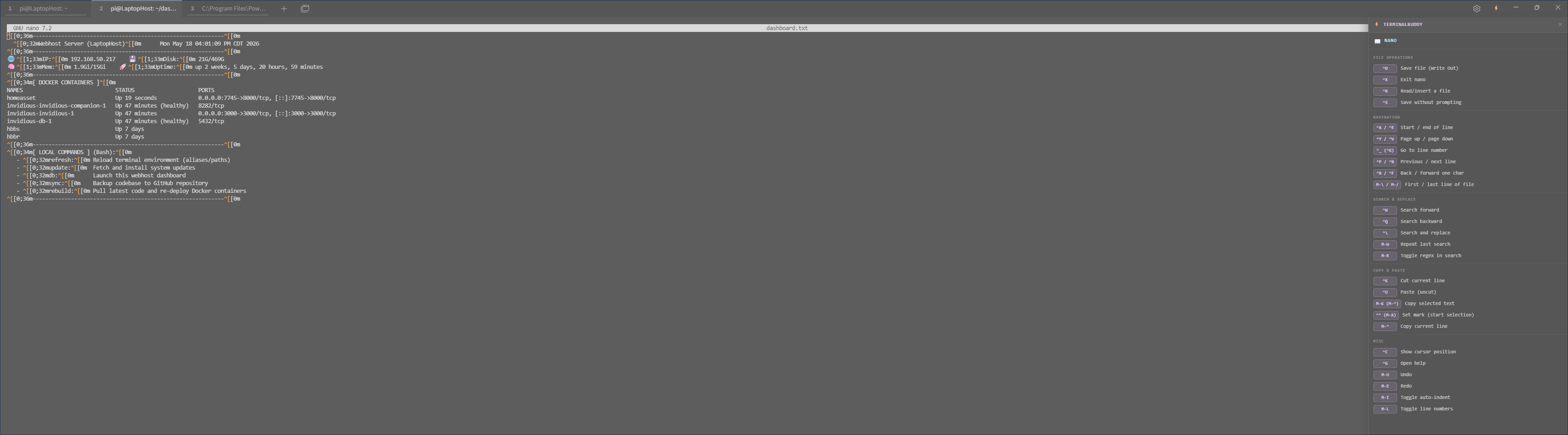 TerminalBuddy Settings Panel